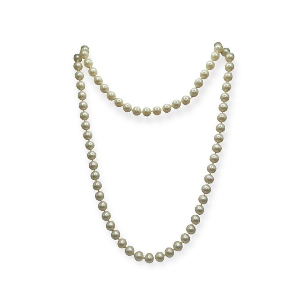 Vintage faux pearl necklace 46 inches long